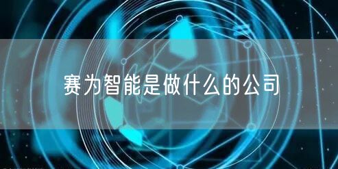 赛为智能是做什么的公司
