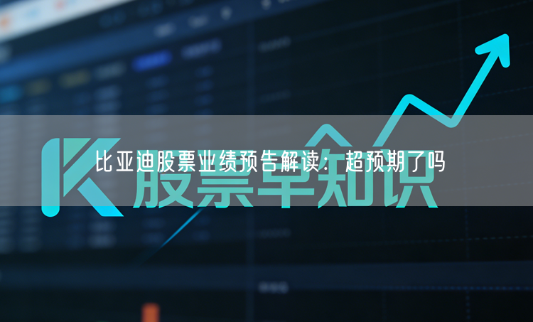 比亚迪股票业绩预告解读：超预期了吗