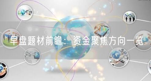 早盘题材前瞻：资金聚焦方向一览