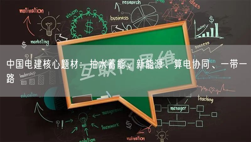 中国电建核心题材：抽水蓄能、新能源、算电协同、一带一路