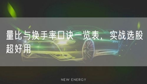 量比与换手率口诀一览表，实战选股超好用