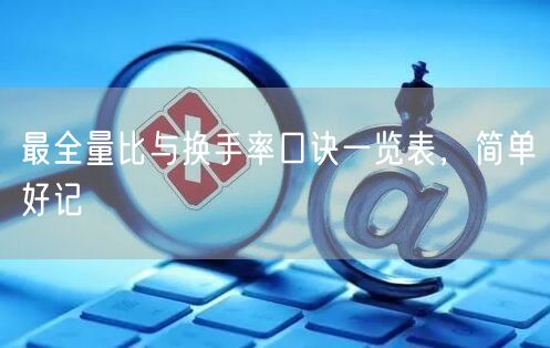 最全量比与换手率口诀一览表，简单好记