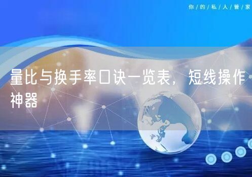 量比与换手率口诀一览表，短线操作神器