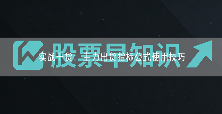 实战干货：主力出货指标公式使用技巧